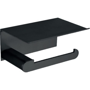 Держатель туалетной бумаги Nofer Capri 16228.N черный, с полкой для телефона + Салфетки Nofer OC-1-33 100 шт