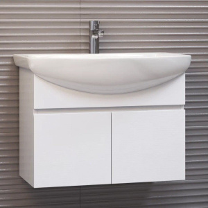 Тумба с раковиной Vigo Wing 70 белая матовая