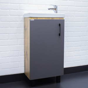 Тумба с раковиной Домино Craft 45 дуб вотан, графит