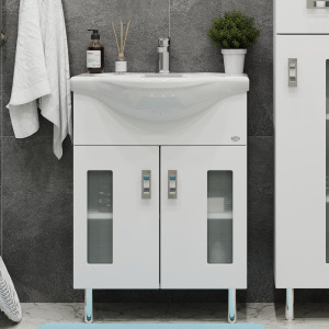 Тумба с раковиной Onika Кристалл 65.18 белая Тумба с раковиной Onika Кристалл 65.18 белая