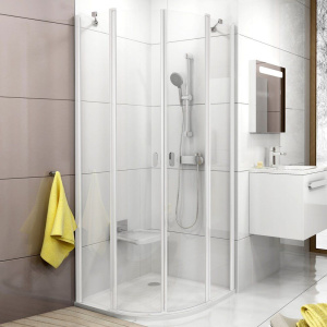 Душевой уголок Ravak Chrome CSKK4-80 Transparent, белый профиль Душевой уголок Ravak Chrome CSKK4-80 Transparent, белый профиль