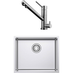 Комплект Мойка кухонная Omoikiri TADZAVA 54-U/I ULTRA-IN + Смеситель Tonami BN нержавеющая сталь