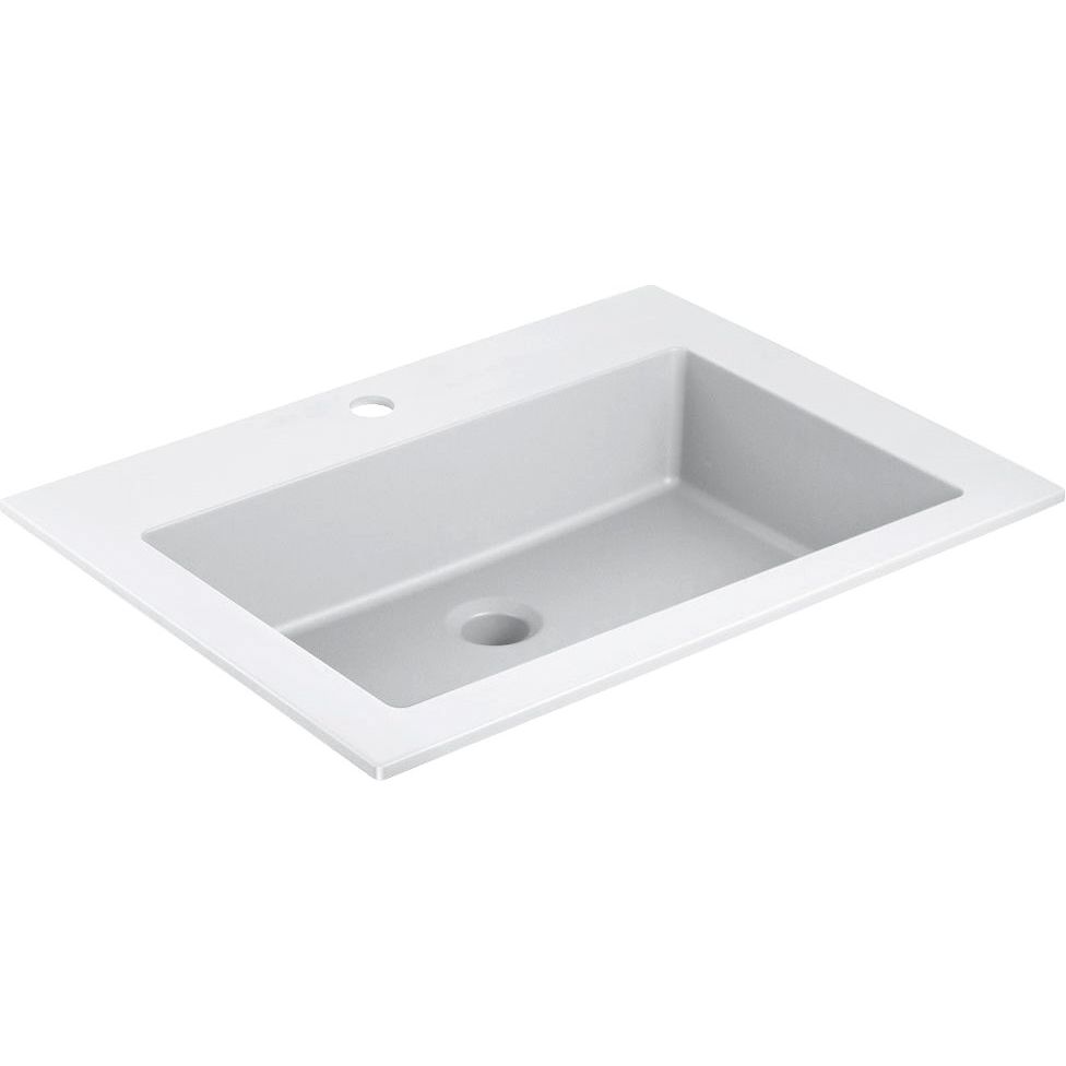 Купить Мебель для ванной Vincea Chiara 2D 60, 2 ящика, темный дуб, с белой раковиной в Москве с доставкой Мебель для ванной Vincea Chiara 2D 60, 2 ящика, темный дуб, с белой раковиной