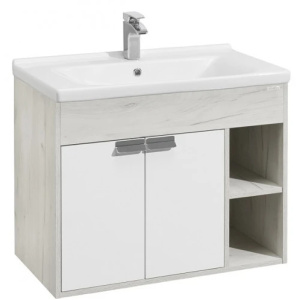 Тумба с раковиной Aquaton Флай 80 1A2374K0FAX10 белая, дуб крафт