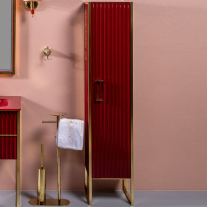 Шкаф-пенал Armadi Art Monaco R, бордо, золото