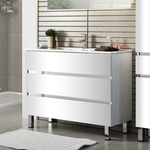 Тумба с раковиной Sanvit Кубэ -3 90 белый глянец