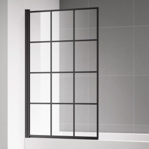 Шторка на ванну AQUAme AQM2858-L 80х140, профиль черный матовый