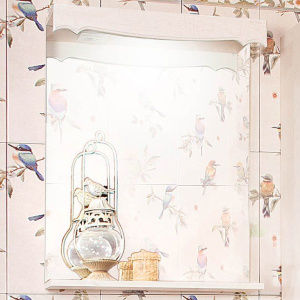 Зеркало Бриклаер Кантри 45 бежевый дуб, с полкой