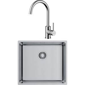 Комплект Мойка кухонная Omoikiri TADZAVA 49-U/I-IN ULTRA 15 нержавеющая сталь + Смеситель Shinagawa BN нержавеющая сталь