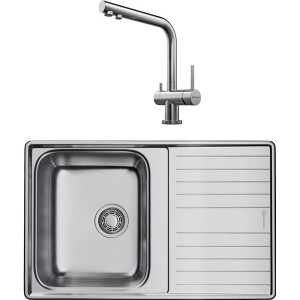 Комплект Мойка кухонная Omoikiri Sagami 79 + Смеситель Nagano BN нержавеющая сталь
