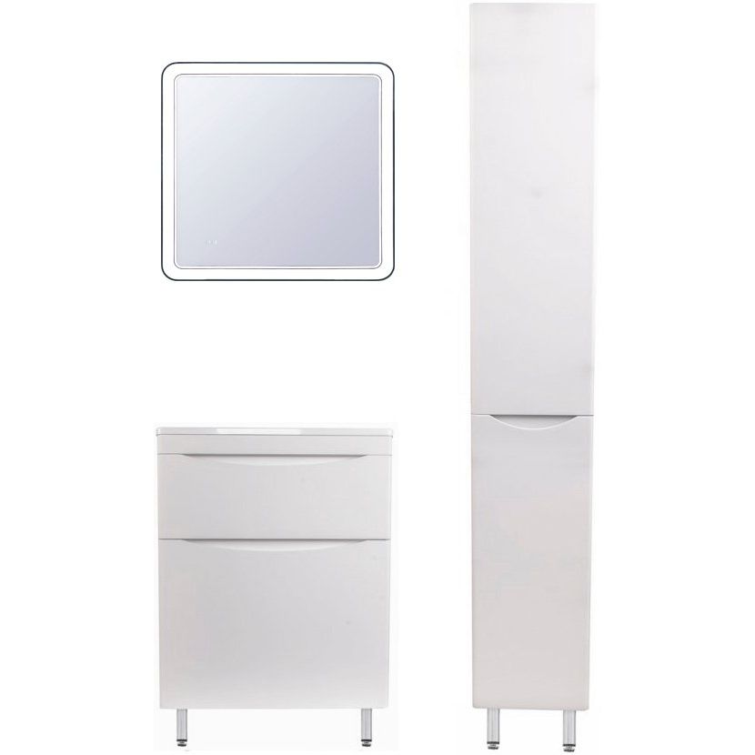 Купить Мебель для ванной Style Line Бергамо Мини 60 Люкс Plus напольная, антискрейтч белая в Москве с доставкой Мебель для ванной Style Line Бергамо Мини 60 Люкс Plus напольная, антискрейтч белая