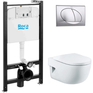 Комплект Roca Meridian 893104110 подвесной унитаз + инсталляция + кнопка