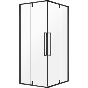 Душевой уголок AQUAme AQM7102-2-8 80х80, профиль черный матовый
