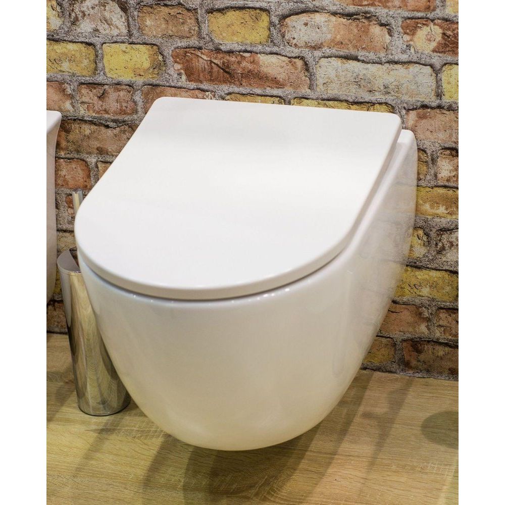 Купить Унитаз подвесной Art&Max Bologna AM211CHR/AM211SC безободковый, с микролифтом, белый в Москве с доставкой Унитаз подвесной Art&Max Bologna AM211CHR/AM211SC безободковый, с микролифтом, белый