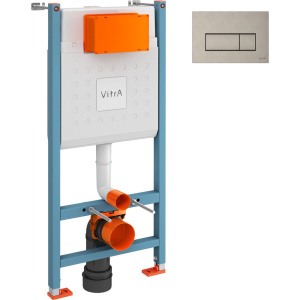 Система инсталляции для унитазов VitrA V-Fix Core 732-5800-01 с кнопкой смыва Root Square 740-2395 никель
