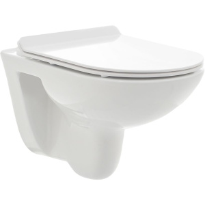 Унитаз подвесной AQUAme AQM2008 безободковый, с микролифтом