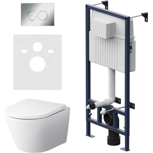 Комплект AM.PM Sense IS70151.741701 FlashClean с сиденьем микролифт, кнопка смыва хром глянцевая Комплект AM.PM Sense IS70151.741701 FlashClean с сиденьем микролифт, кнопка смыва хром глянцевая