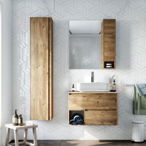 Мебель для ванной STWORKI Карлстад 75 дуб рустикальный, роверелла, в стиле лофт, под дерево, российская Мебель для ванной STWORKI Карлстад 75 дуб рустикальный, роверелла, в стиле лофт, под дерево, российская