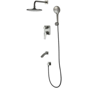 Душевой комплект Lemark Bronx LM3722GM С ВНУТРЕННЕЙ ЧАСТЬЮ, графит