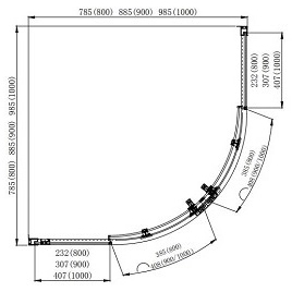 Душевой уголок Aquatek 80x80 AQ ARI RO 08020BL черный матовый