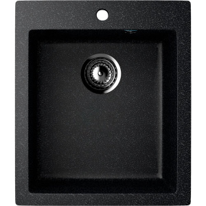 Мойка кухонная Ulgran U-404 -308 черная, встраиваемая, российская, матовая, квадратная Мойка кухонная Ulgran U-404 -308 черная, встраиваемая, российская, матовая, квадратная