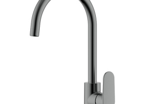 Смеситель для кухни (полукруглый излив) Aquatek Ника AQ1882BGM, оружейная сталь