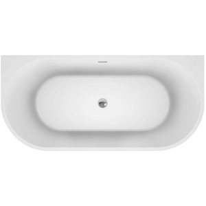 Акриловая ванна BelBagno BB710-1400-750 140x75 см, овальная, со сливом-переливом, с донным клапаном
