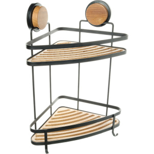 Полка Fixsen Magic 940B-2 угловая, двойная, черная, дерево