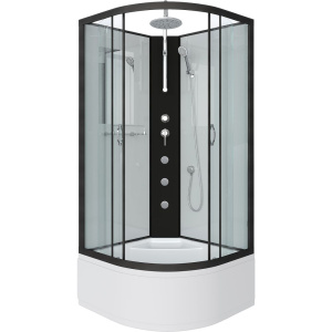 Душевая кабина Niagara Classic NG-6708-14BKTG 90x90 см, без крыши, с гидромассажем и тропическим душем