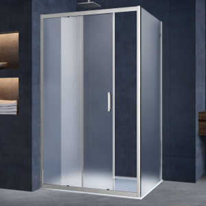 Душевой уголок Vincea Alpha VSR-3AL8011MT 110х80 см, профиль хром, стекло текстурное Душевой уголок Vincea Alpha VSR-3AL8011MT 110х80 см, профиль хром, стекло текстурное