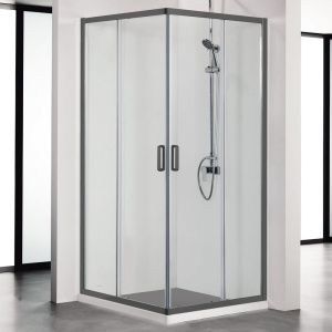 Душевой уголок Акватек AQ ARI KV 10020BL 100х100 см, черный матовый профиль