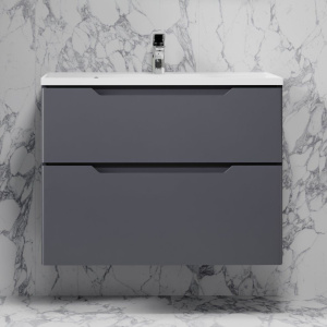 Тумба с раковиной Raval Wector 80, подвесная, антрацит Тумба с раковиной Raval Wector 80, подвесная, антрацит