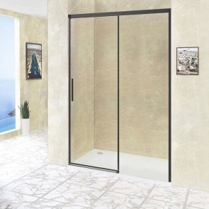 Душевая дверь в нишу RGW Leipzig Le-12 (187-191) x195 профиль черный, стекло прозрачное