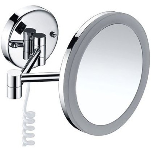 Косметическое зеркало Wasserkraft K-1004 с подсветкой, телескопическое, поворотное, хром Косметическое зеркало Wasserkraft K-1004 с подсветкой, телескопическое, поворотное, хром
