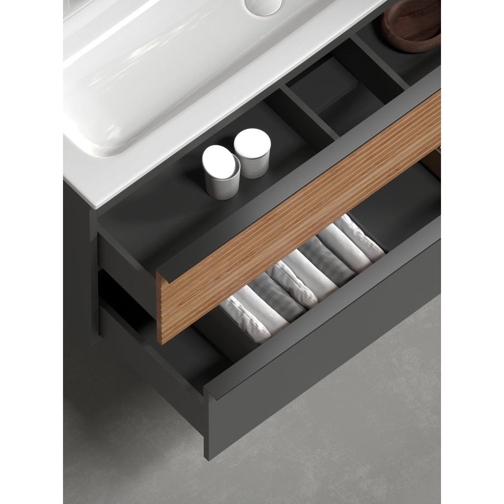 Купить Мебель для ванной Sancos Delta 100 R дуб красный, графит в Москве с доставкой Мебель для ванной Sancos Delta 100 R дуб красный, графит