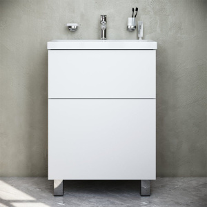 Тумба с раковиной AM.PM Gem 60 белый глянец, с 2 ящиками