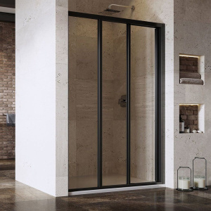 Душевая дверь в нишу Ravak Supernova ASDP3-130 Transparent, 200, профиль черный