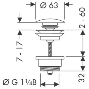 Купить Донный клапан push-open для раковины Hansgrohe 50100990 полированное золото в Москве с доставкой Донный клапан push-open для раковины Hansgrohe 50100990 полированное золото