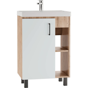 Тумба с раковиной Домино Craft 60 дуб вотан, белая Тумба с раковиной Домино Craft 60 дуб вотан, белая
