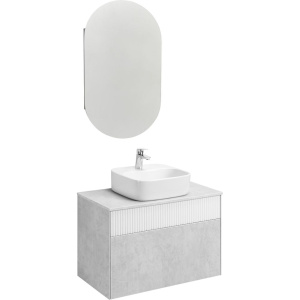 Мебель для ванной AQUATON Марбл 80 слэйт, белая матовая, раковина 1WH501709