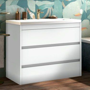 Тумба с раковиной Art&Max Family 100, напольная, Bianco Lucido