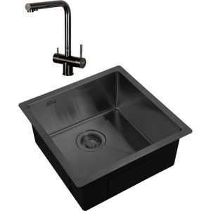 Комплект Мойка кухонная Zorg Light + Смеситель Inox SZR-7039 GRAFIT графит