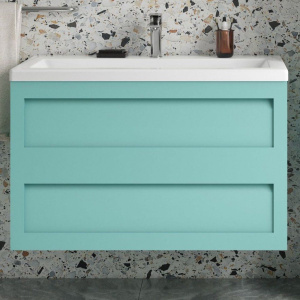 Тумба с раковиной Art&Max Platino 90, подвесная, светло-зеленая матовая Тумба с раковиной Art&Max Platino 90, подвесная, светло-зеленая матовая