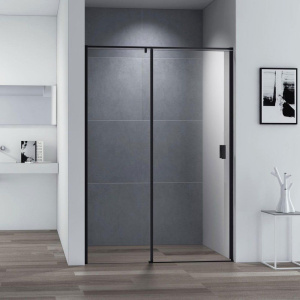 Душевая дверь в нишу Cezares Urban B 12 140 C Nero профиль черный, стекло прозрачное