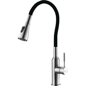 Смеситель для кухни Lemark Expert LM5082S-Black с гибким изливом