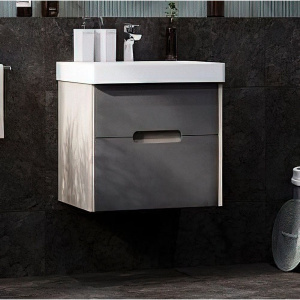 Тумба с раковиной AQUATON Оливия 55, грей/дуб ойстер Тумба с раковиной AQUATON Оливия 55, грей/дуб ойстер