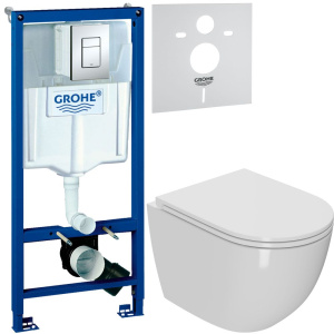Комплект Унитаз подвесной Bauedge Bau Dream Hurricane-2 безободковый, с микролифтом, белый + Инсталляция Grohe Rapid SL 38772001 3 в 1 с кнопкой смыва + Шумоизоляция Комплект Унитаз подвесной Bauedge Bau Dream Hurricane-2 безободковый, с микролифтом, белый + Инсталляция Grohe Rapid SL 38772001 3 в 1 с кнопкой смыва + Шумоизоляция