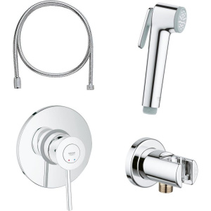 Гигиенический душ Grohe BauClassic 124434, со смесителем, С ВНУТРЕННЕЙ ЧАСТЬЮ