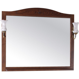 Зеркало ASB-Woodline Салерно 105 орех антикварный, с подсветкой и полкой