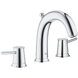 Смеситель для раковины GROHE BauClassic 20470000 двухвентильный, с донным клапаном, хром